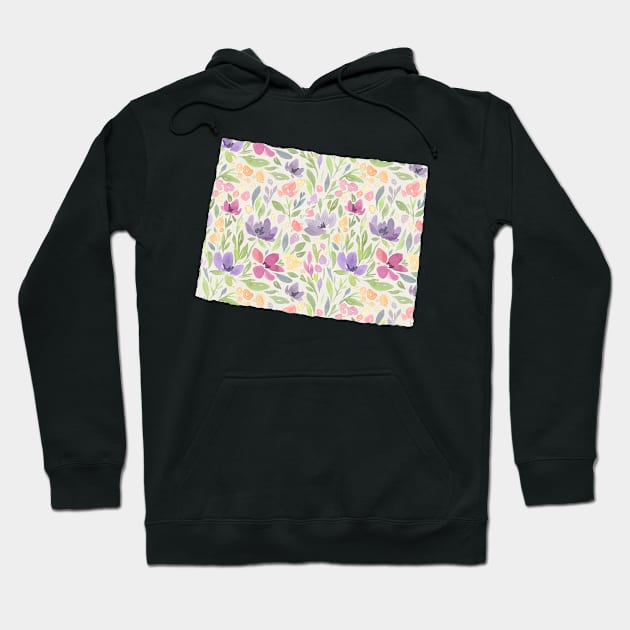 Colorado Silhouette Florals Hoodie by randomolive